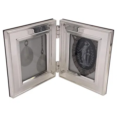 Pre-owned Christofle Silverplate Double Picture Frame Circa 1970s In New Condition In Brown