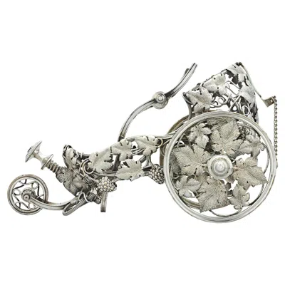 Pre-owned Christofle Silverplate Wine Trolley In Gold