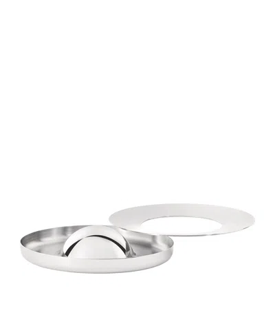 Christofle Stainless Steel Oh De  Ashtray In Silver