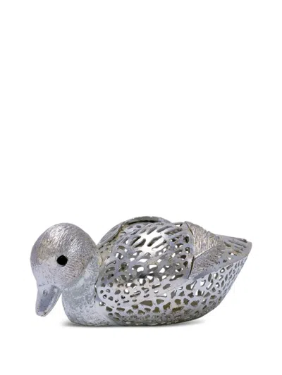 Christofle Swimming Duckling Figurine In Silver