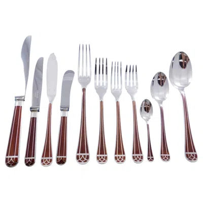 Pre-owned Christofle Talisman Sienna Brown  Silverplate Flatware Service Set 135 Pcs Unused