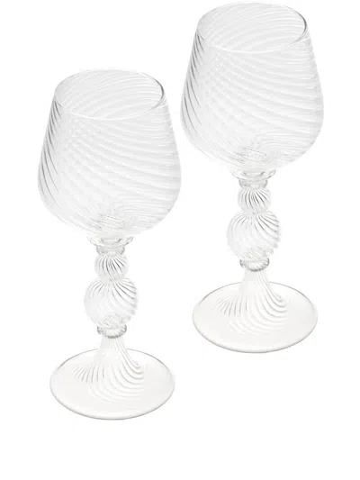Christofle Tourbillon Red Wine Glasses (set Of Two) In White
