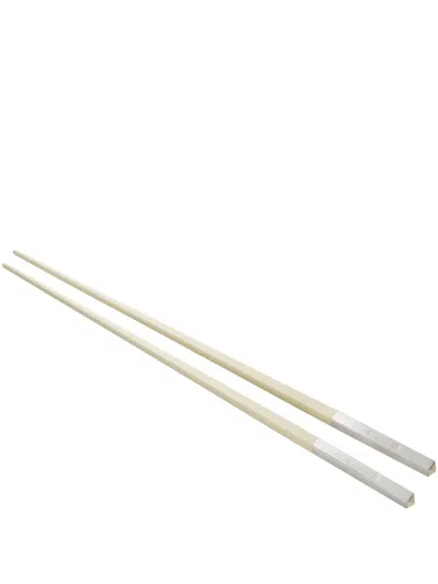 Christofle Uni And Vertigo Chopsticks Set In Neutral