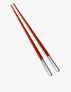 Christofle Uni Wood And Silver-plated Japanese Chopsticks