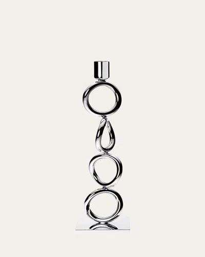 Christofle Vertical 4-ring Candlestick In Gray