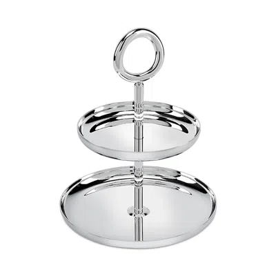 Christofle Vertigo 2 Tier Pastry Stand In Silver