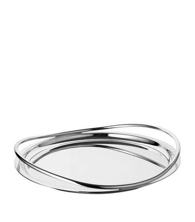 Christofle Vertigo Serving Tray In Gray