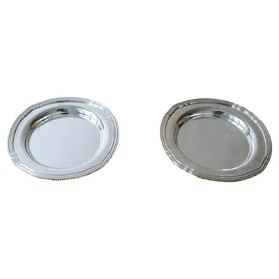 Pre-owned Christofle Vintage 19th Century  Silver Plated Round Bread Plates Hallmarked Pair