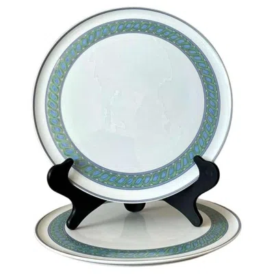 Pre-owned Christofle Vintage Boho  "torsada" Cake Plates - A Pair In Gray