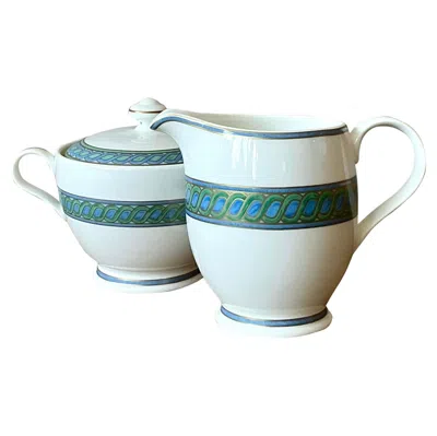 Pre-owned Christofle Vintage Boho  "torsada" Creamer & Lidded Sugar Bowl - A Pair In Gray