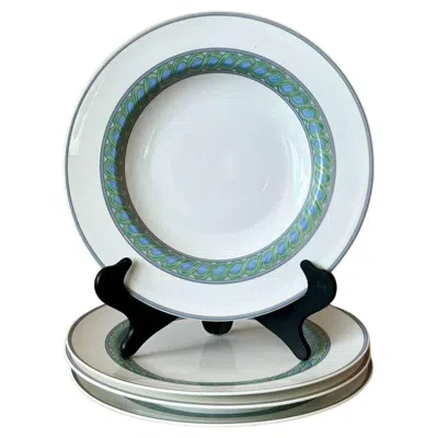 Pre-owned Christofle Vintage Boho  "torsada" Dinner Plates - Set Of 4 In Gray