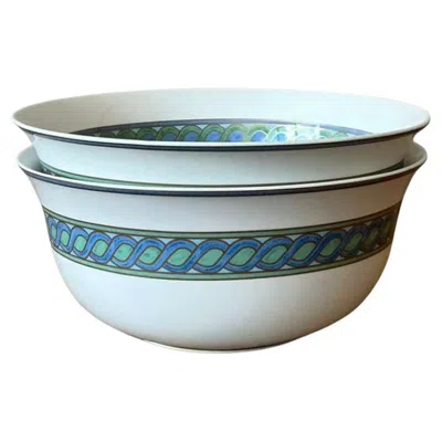 Pre-owned Christofle Vintage Boho  "torsada" Salad Bowls - A Pair In Gray