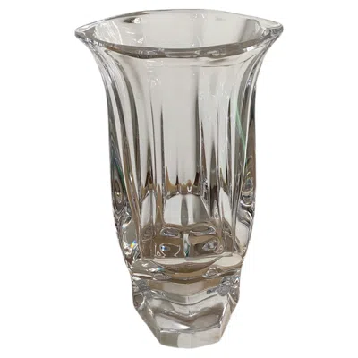 Pre-owned Christofle Vintage Hollywood Regency Style  Crystal Vase In Transparent