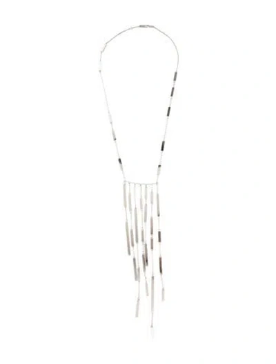 Pre-owned Christofle Waterfall Bar Lariat Necklace, 26.5" In Multicolor