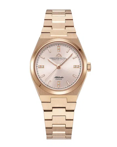 Christophe Duchamp Duchamp Women's Attitude Double Diamond Watch In Gold