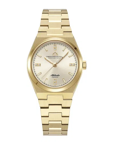 Christophe Duchamp Duchamp Women's Attitude Double Diamond Watch In Gold