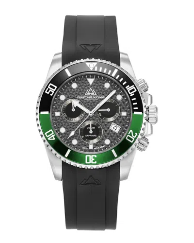 Christophe Duchamp Men's Marine Chrono Rubber Watch In Black