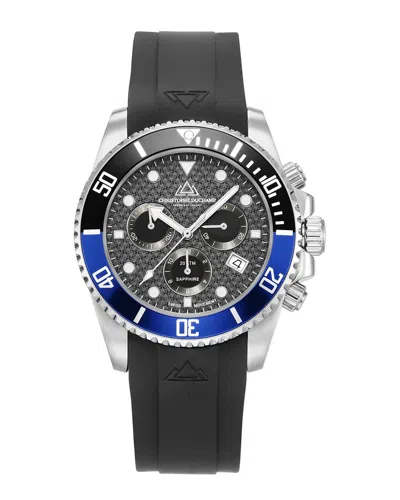 Christophe Duchamp Men's Marine Chrono Rubber Watch In Black