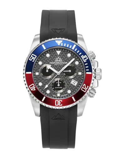 Christophe Duchamp Men's Marine Chrono Rubber Watch In Black