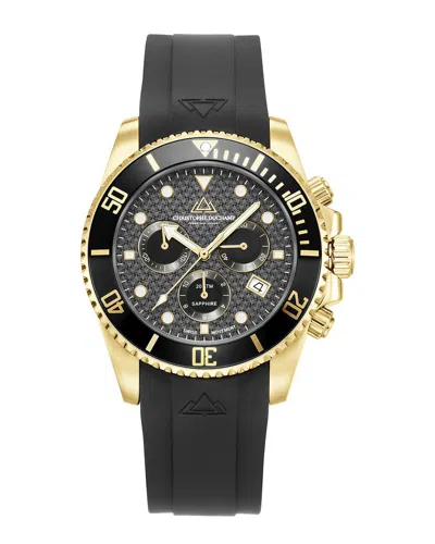 Christophe Duchamp Men's Marine Chrono Rubber Watch In Black