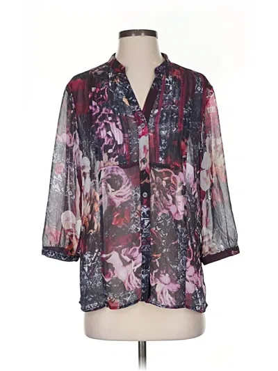 Pre-owned Christopher & Banks 3/4 Sleeve Blouse In Black