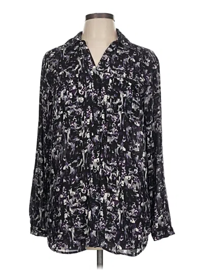 Pre-owned Christopher & Banks 3/4 Sleeve Blouse In Black
