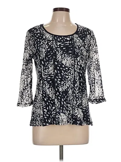 Pre-owned Christopher & Banks 3/4 Sleeve Blouse In Black