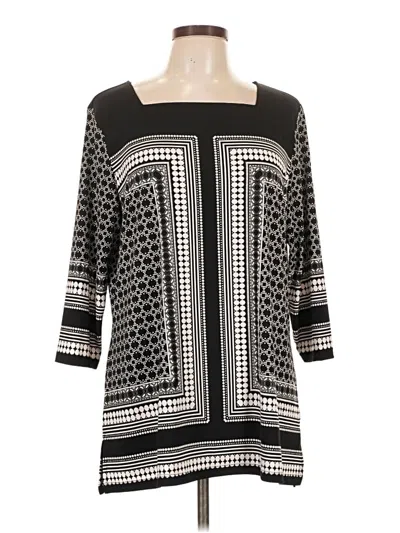 Pre-owned Christopher & Banks 3/4 Sleeve Blouse In Black