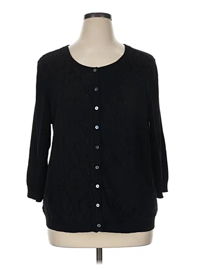 Pre-owned Christopher & Banks 3/4 Sleeve Blouse In Black