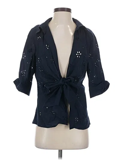 Pre-owned Christopher & Banks 3/4 Sleeve Blouse In Blue