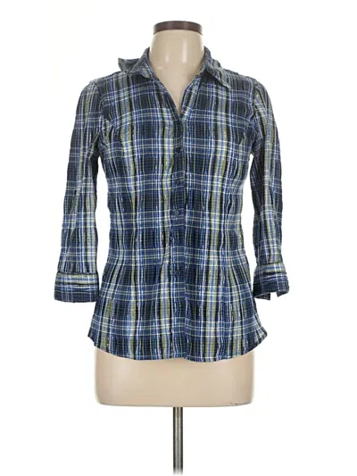 Pre-owned Christopher & Banks 3/4 Sleeve Blouse In Blue