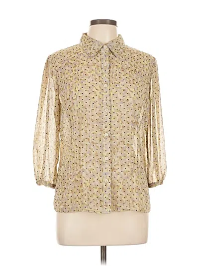 Pre-owned Christopher & Banks 3/4 Sleeve Blouse In Gold