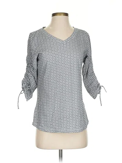 Pre-owned Christopher & Banks 3/4 Sleeve Blouse In Gray