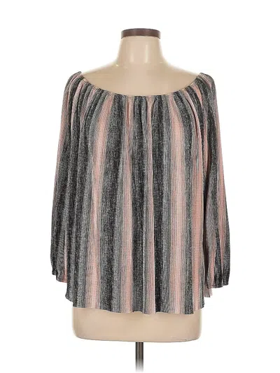 Pre-owned Christopher & Banks 3/4 Sleeve Blouse In Gray