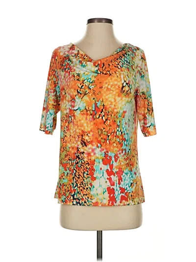 Pre-owned Christopher & Banks 3/4 Sleeve Blouse In Orange