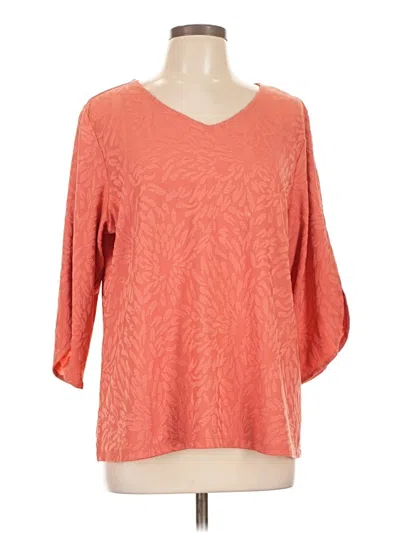 Pre-owned Christopher & Banks 3/4 Sleeve Blouse In Orange
