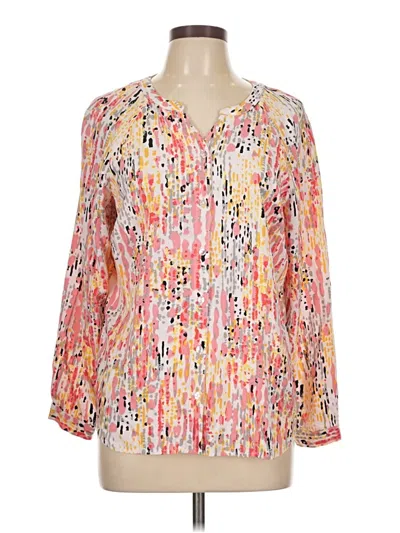 Pre-owned Christopher & Banks 3/4 Sleeve Blouse In Pink