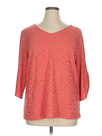 Pre-owned Christopher & Banks 3/4 Sleeve Blouse In Pink
