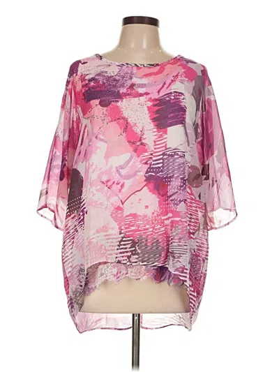 Pre-owned Christopher & Banks 3/4 Sleeve Blouse In Pink