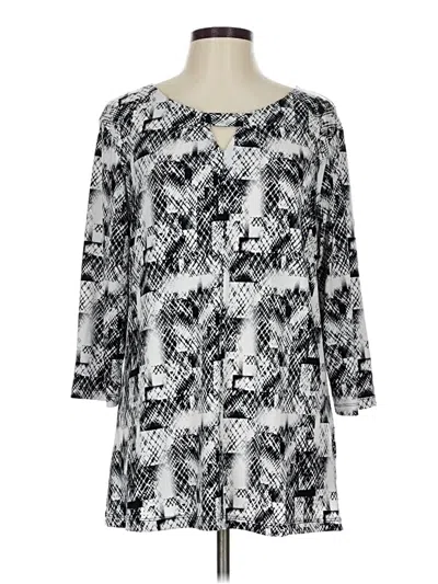 Pre-owned Christopher & Banks 3/4 Sleeve Blouse In Silver