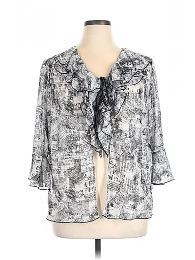 Pre-owned Christopher & Banks 3/4 Sleeve Blouse In Silver