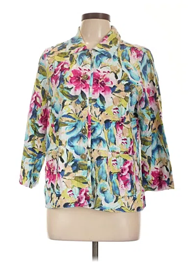 Pre-owned Christopher & Banks 3/4 Sleeve Blouse In Teal