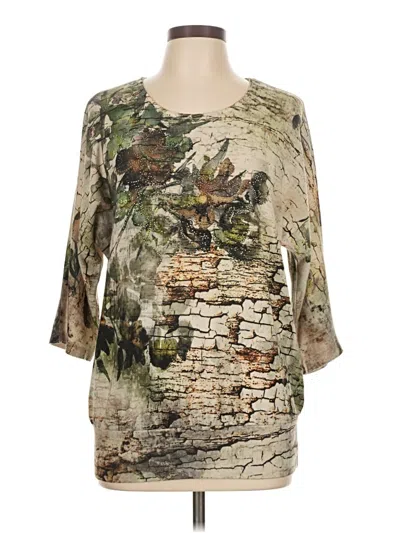 Pre-owned Christopher & Banks 3/4 Sleeve Blouse In White