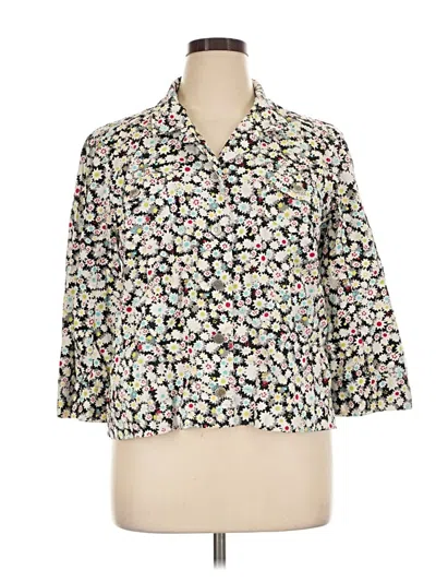 Pre-owned Christopher & Banks 3/4 Sleeve Button Down Shirt In Ivory