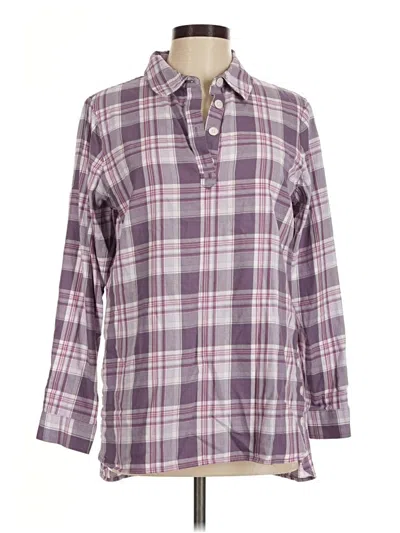 Pre-owned Christopher & Banks 3/4 Sleeve Henley Shirt In Purple