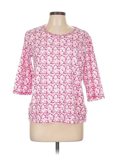 Pre-owned Christopher & Banks 3/4 Sleeve T-shirt In Pink