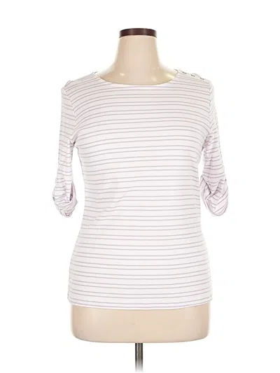 Pre-owned Christopher & Banks 3/4 Sleeve T-shirt In White