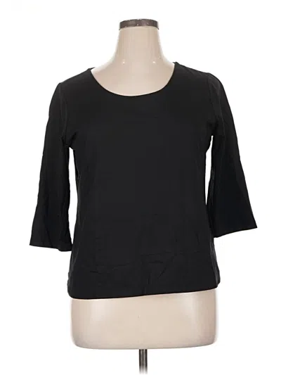 Pre-owned Christopher & Banks 3/4 Sleeve Top Black Boatneck Tops