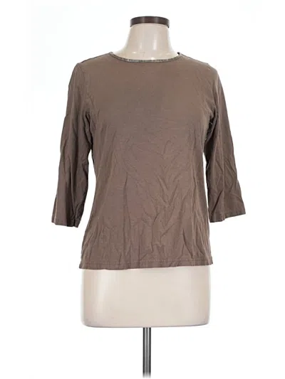Pre-owned Christopher & Banks 3/4 Sleeve Top Brown Boatneck Tops