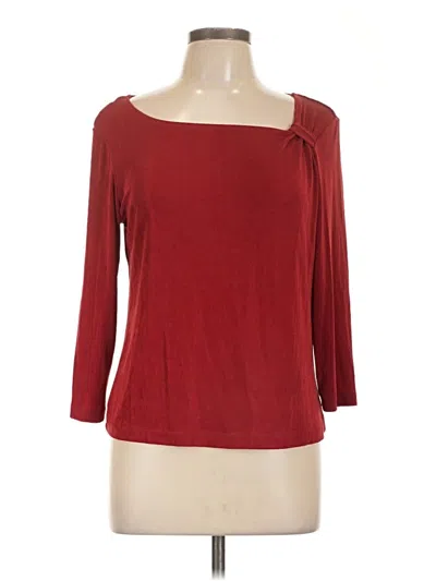 Pre-owned Christopher & Banks 3/4 Sleeve Top Burgundy One Shoulder Neckline Tops